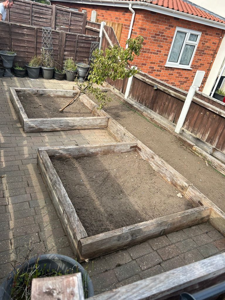 Raised beds cleared and ready for fresh planting
